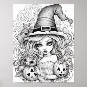 Halloween Adult Colouring Poster