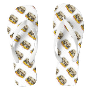 Halloween Adult, Wide Strap Flip Flops/Skulls Jandals