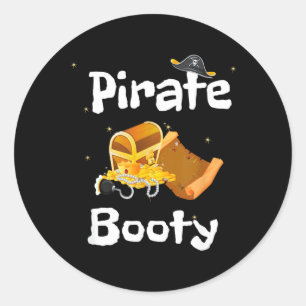 Halloween Adults Pirate Booty Gold and Treasure Classic Round Sticker