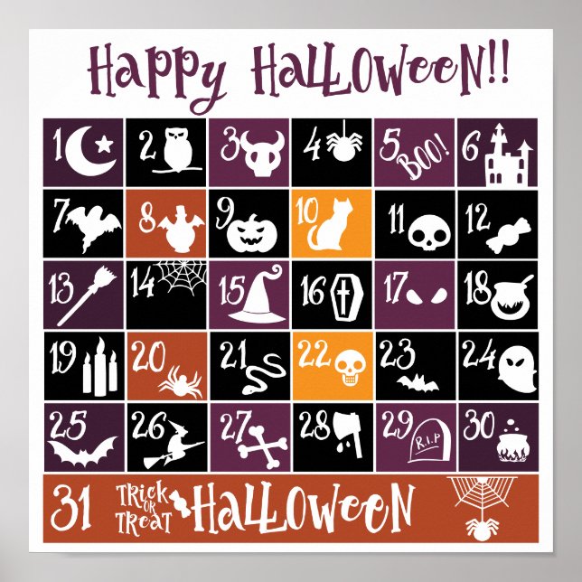 Halloween Advent Calendar  Poster (Front)