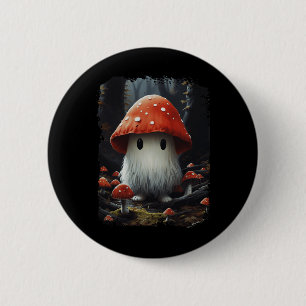 Halloween Aesthetic Cottagecore Ghost Mushroom In  6 Cm Round Badge