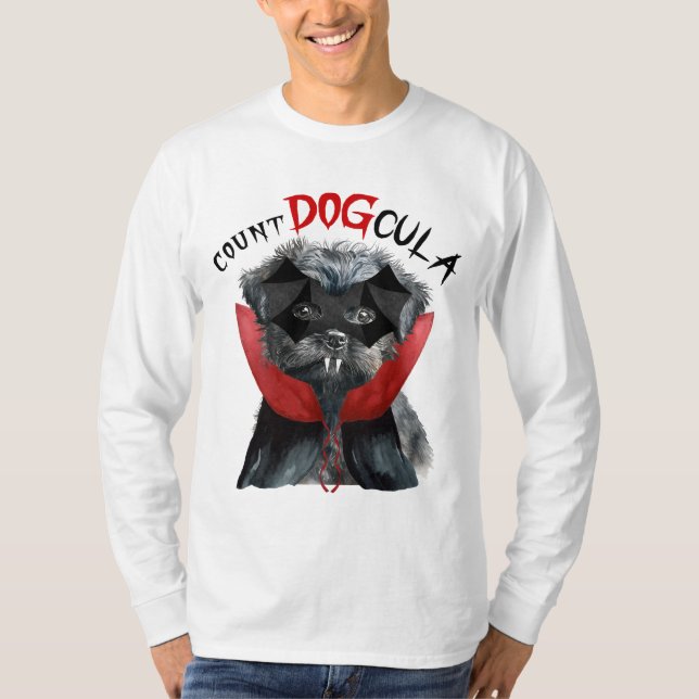 Halloween Affenpinscher Funny Vampire Dog T-Shirt (Front)