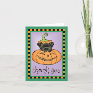 Halloween Affenpinscher Thank You Card