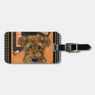 HALLOWEEN AIREDALE LUGGAGE TAG