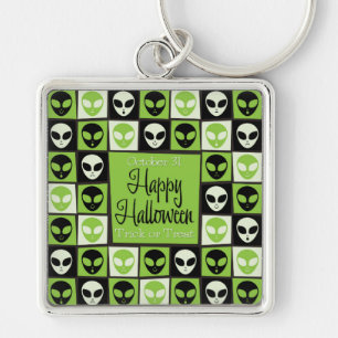 Halloween alien mosaic key ring