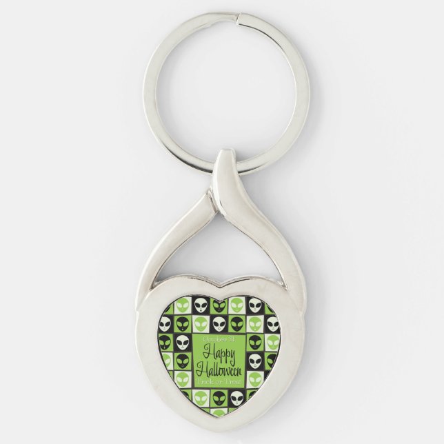 Halloween alien mosaic key ring (Front)