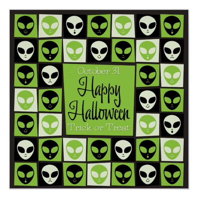 Halloween alien mosaic poster (Front)