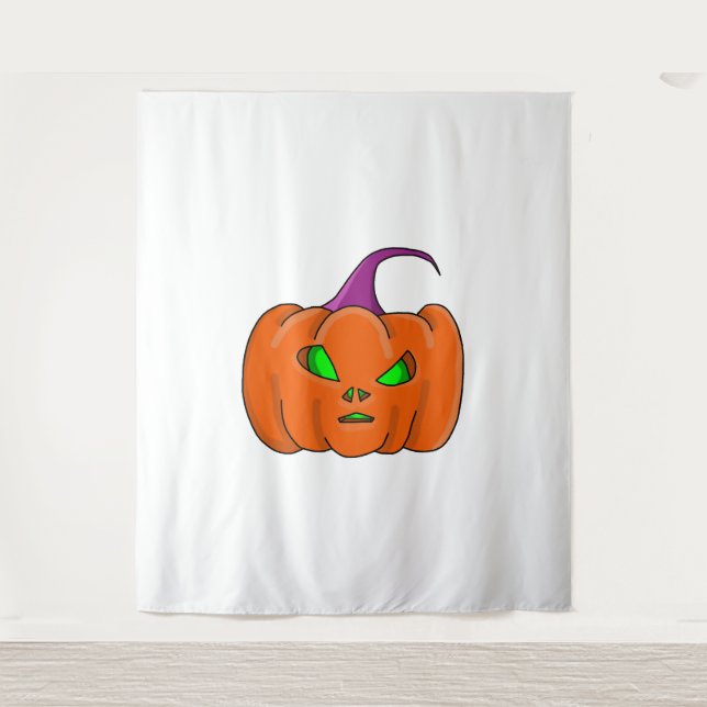 Halloween Alien Pumpkin Tapestry (Front)