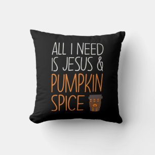 Halloween All I Need Is Jesus And Pumpkin Birthday Cushion
