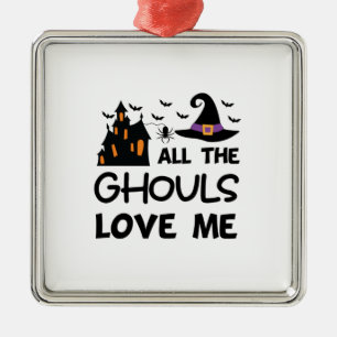 Halloween All The Ghouls Love Me Birthday Metal Tree Decoration