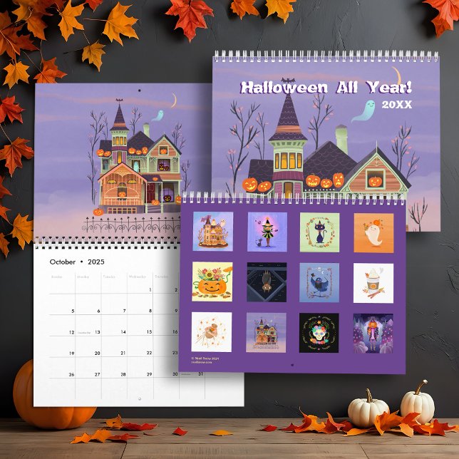 Halloween All Year Illustrated Wall Calendar  (Creator Uploaded)