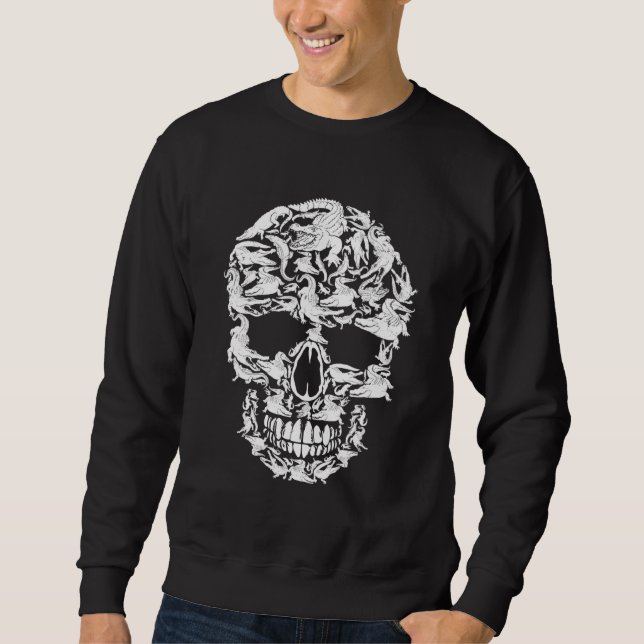 Halloween Alligator Skull Animals Costume Sweatshirt (Front)