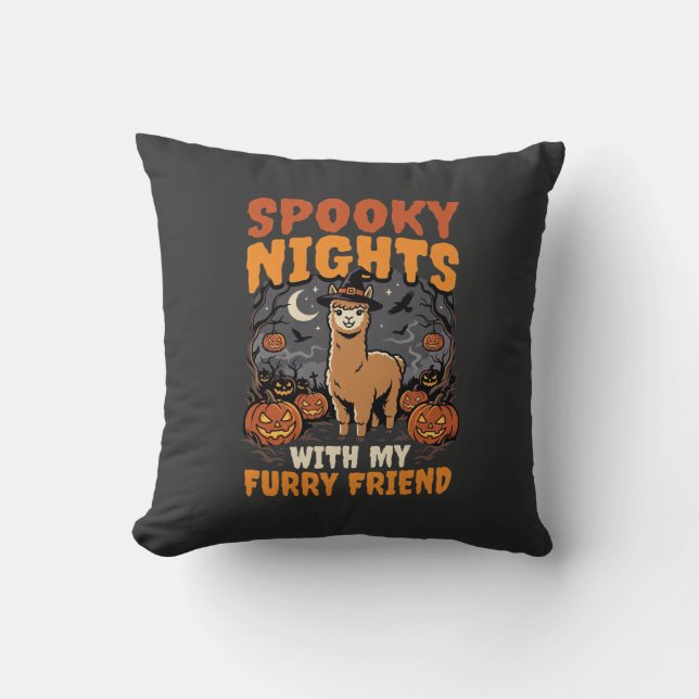 Halloween Alpaca Night Cushion (Front)