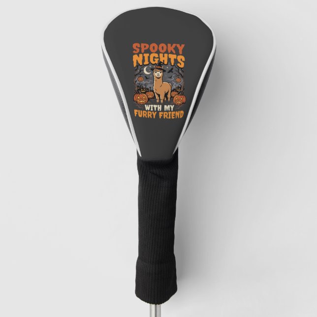 Halloween Alpaca Night Golf Head Cover (Front)
