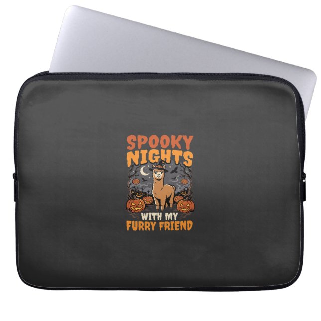 Halloween Alpaca Night Laptop Sleeve (Front)
