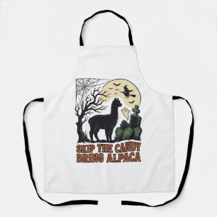 Halloween Alpaca Shirt Cute Spooky Vintage Animal Apron