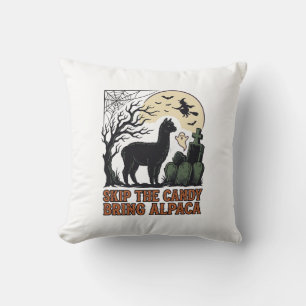 Halloween Alpaca Shirt Cute Spooky Vintage Animal  Cushion
