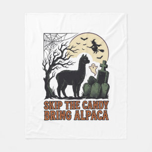 Halloween Alpaca Shirt Cute Spooky Vintage Animal  Fleece Blanket
