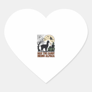 Halloween Alpaca Shirt Cute Spooky Vintage Animal  Heart Sticker