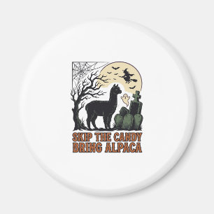 Halloween Alpaca Shirt Cute Spooky Vintage Animal Magnet