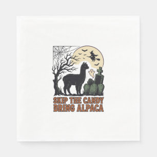 Halloween Alpaca Shirt Cute Spooky Vintage Animal  Napkin