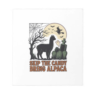 Halloween Alpaca Shirt Cute Spooky Vintage Animal  Notepad
