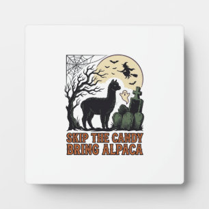 Halloween Alpaca Shirt Cute Spooky Vintage Animal  Plaque