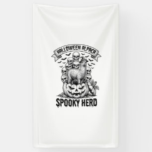 Halloween Alpaca Shirt Vintage Skull Pumpkin Desig Banner