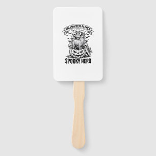 Halloween Alpaca Shirt Vintage Skull Pumpkin Desig Hand Fan