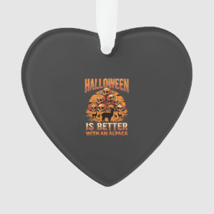 Halloween Alpaca Skull Pile Retro Horror Design Ornament