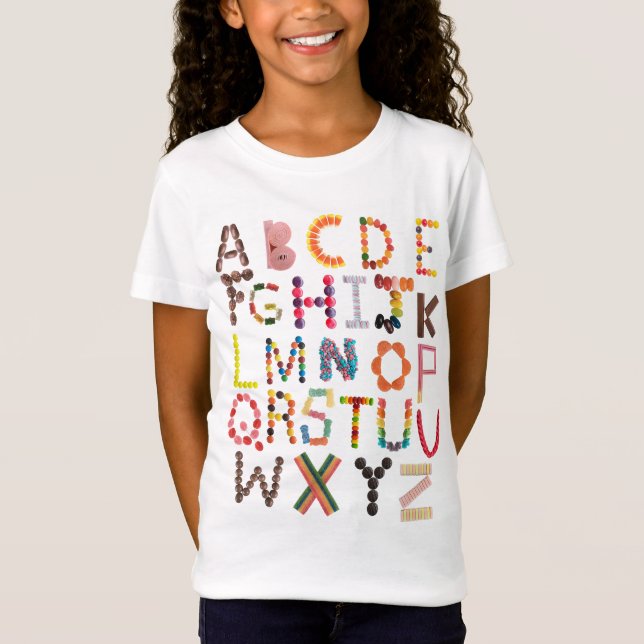 Halloween Alphabet ABC Candy Sweet Treats  T-Shirt (Front)