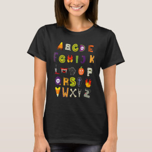 Halloween Alphabet ABCs Learning Kindergarten Teac T-Shirt