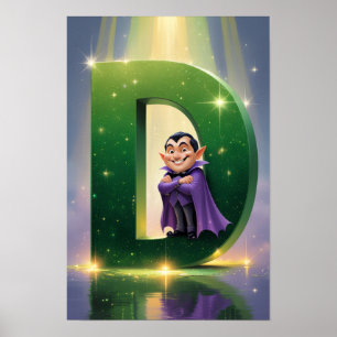 Halloween Alphabet Kids ABC Letter D Poster