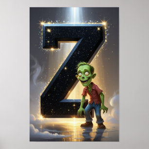 Halloween Alphabet Kids ABC Letter Z Poster