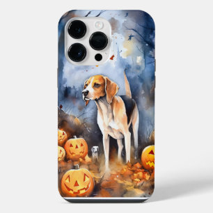 Halloween American English Foxhound With Pumpkins iPhone 14 Pro Max Case