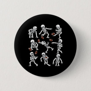 Halloween American Football Skeletons Funny Men Bo 6 Cm Round Badge