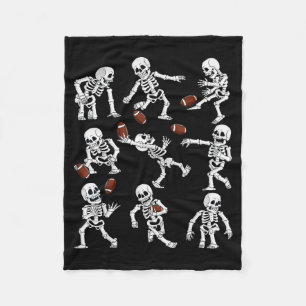 Halloween American Football Skeletons Funny Men Bo Fleece Blanket
