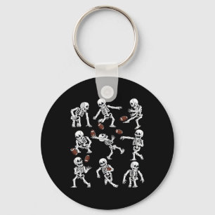 Halloween American Football Skeletons Funny Men Bo Key Ring