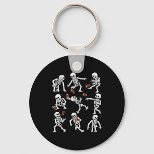 Halloween American Football Skeletons Funny Men Bo Key Ring