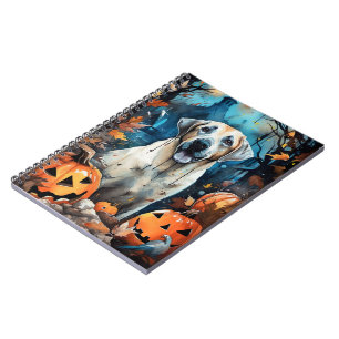 Halloween Anatolian Shepherd With Pumpkins Scary Notebook