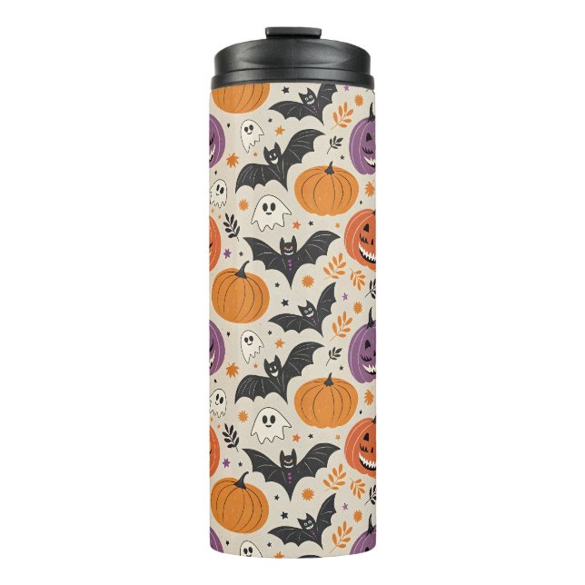 Halloween and autumn pattern   thermal tumbler (Front)