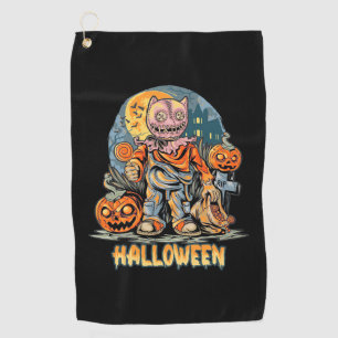 Halloween And Cat Golf Towel