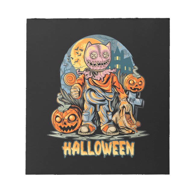 Halloween And Cat Notepad (Front)