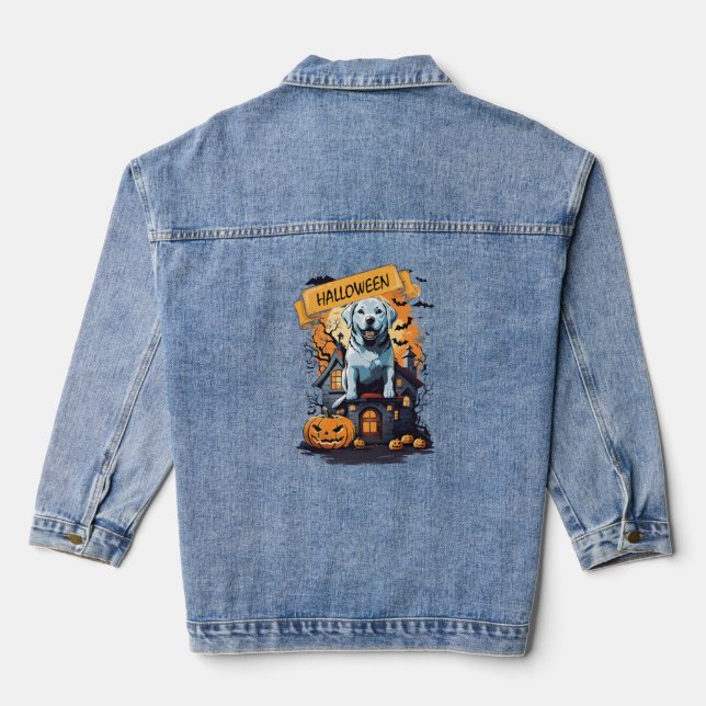 HALLOWEEN AND DOG DENIM JACKET (Back)