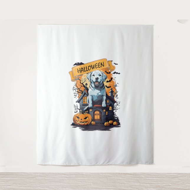 HALLOWEEN AND DOG TAPESTRY (Front)