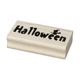 Halloween and Witch Rubber Stamp