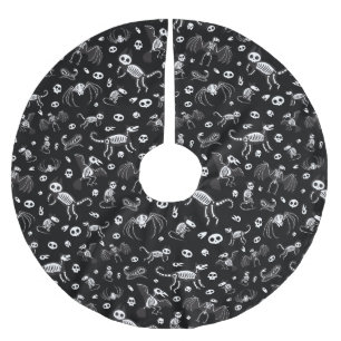 Halloween Animal Bats Dogs Cats Spiders Skeletons Brushed Polyester Tree Skirt