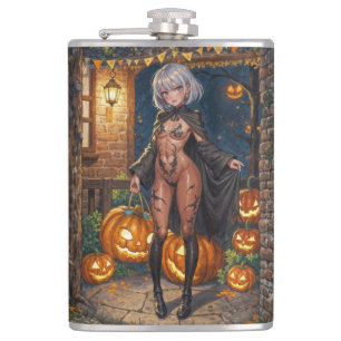 Halloween Anime Girl Trick or Treat Body Paint Hip Flask