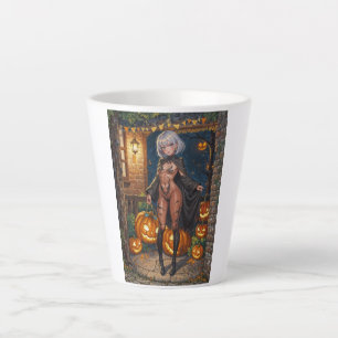 Halloween Anime Girl Trick or Treat Body Paint  Latte Mug
