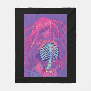 Halloween Anime  Spooky Anime Girl Waifu Scary  Fleece Blanket
